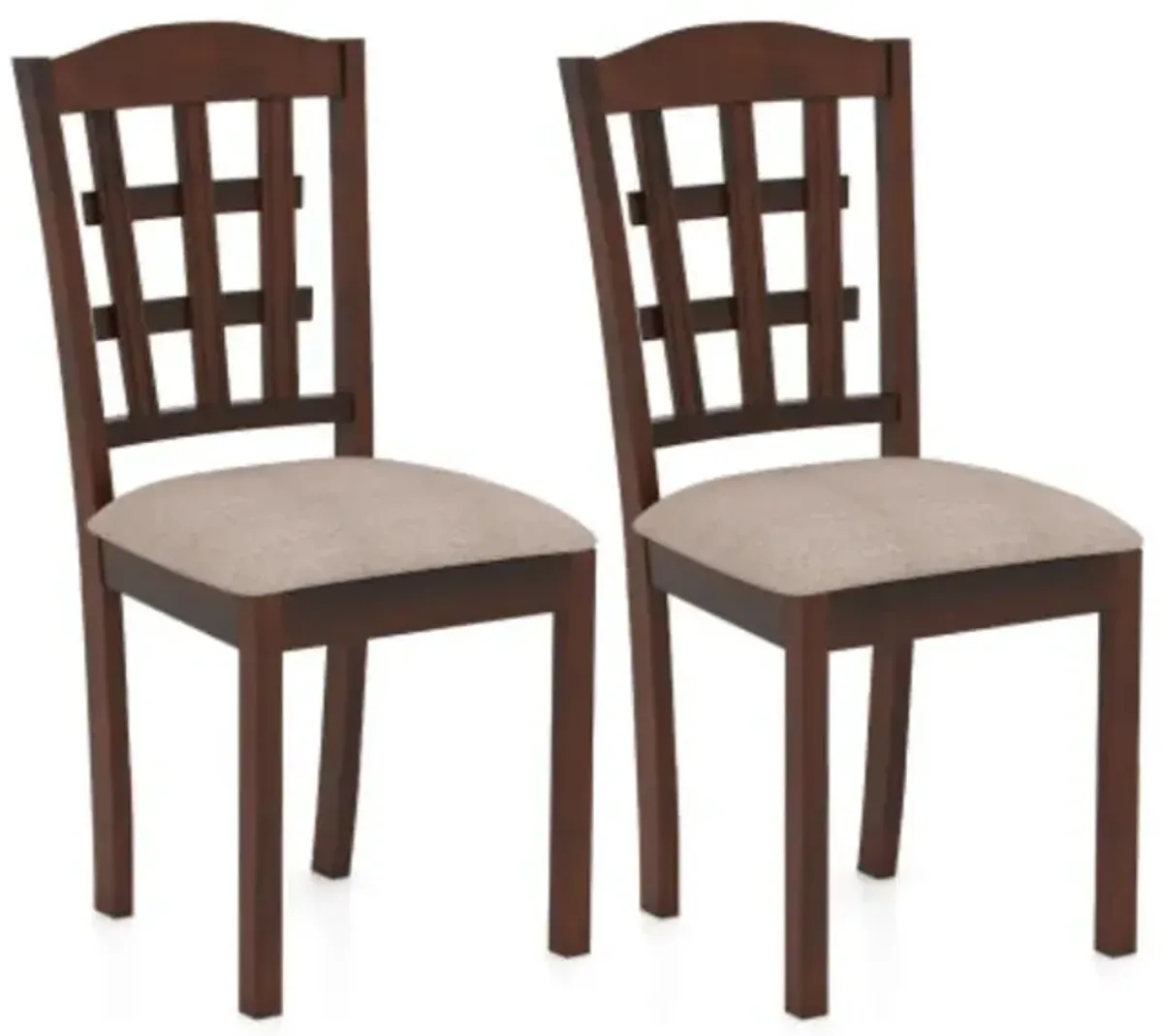 Hivvago Set of 2 Wood Kitchen Chairs with Faux Leather Upholstered Seat