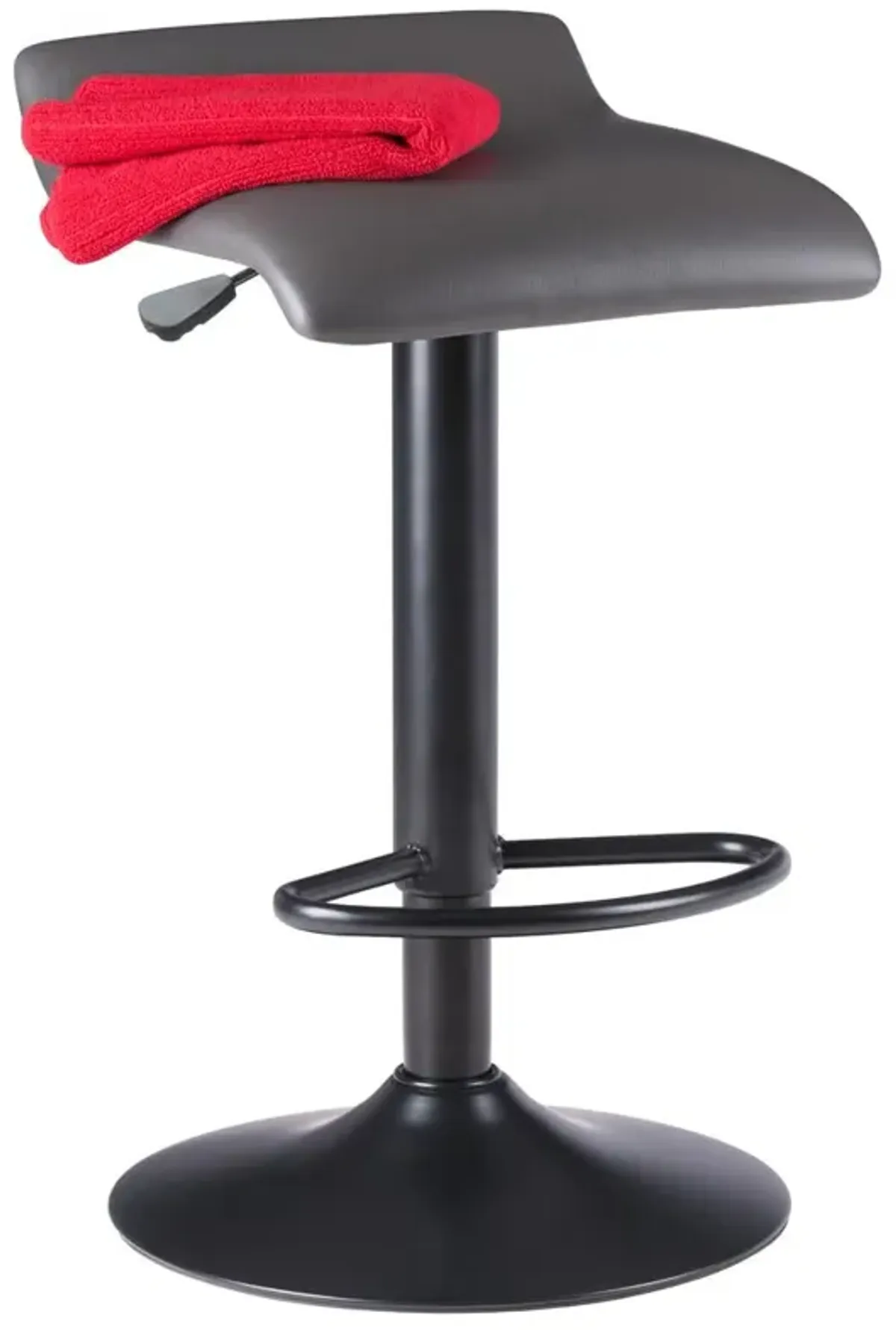 Tarah Adjustable Swivel Stools, 2-Pc Set, Black & Slate Gray