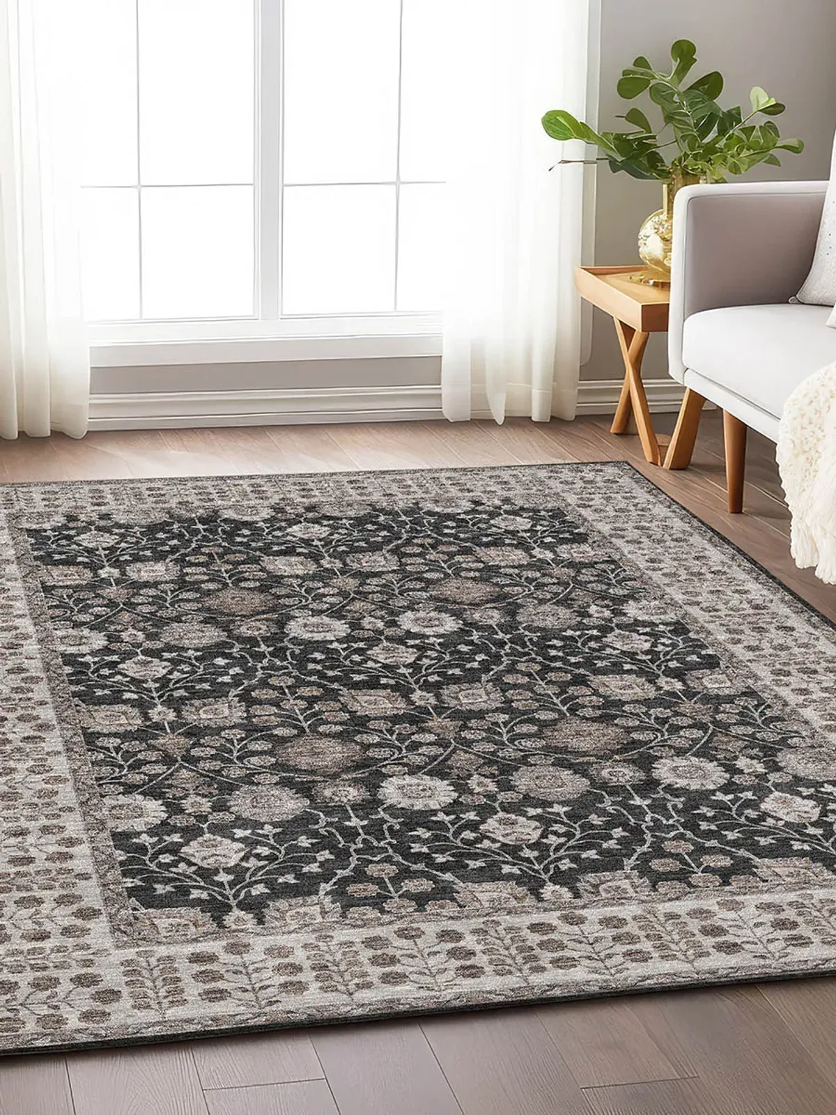 Hatay HY8 Black 8' x 10' Rug