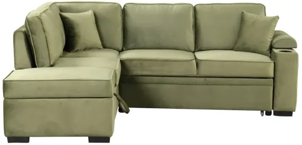 Streamdale Convertible L-Shaped Sleeper Sofa with Storage Ottoman