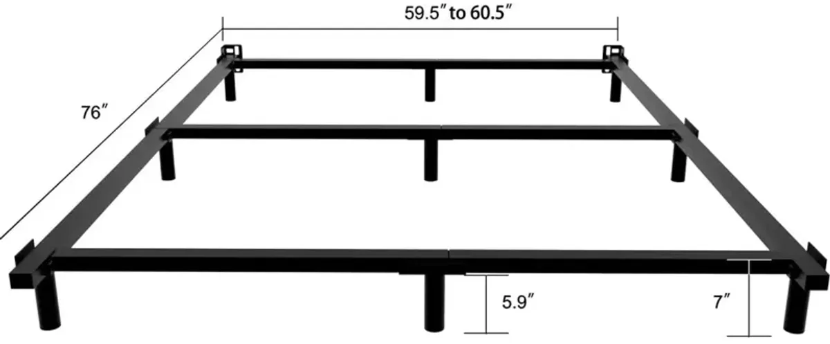 Hivvago Queen 9 Leg Metal Bed Frame with Headboard Brackets 3,000 lbs. Max Weight Limit