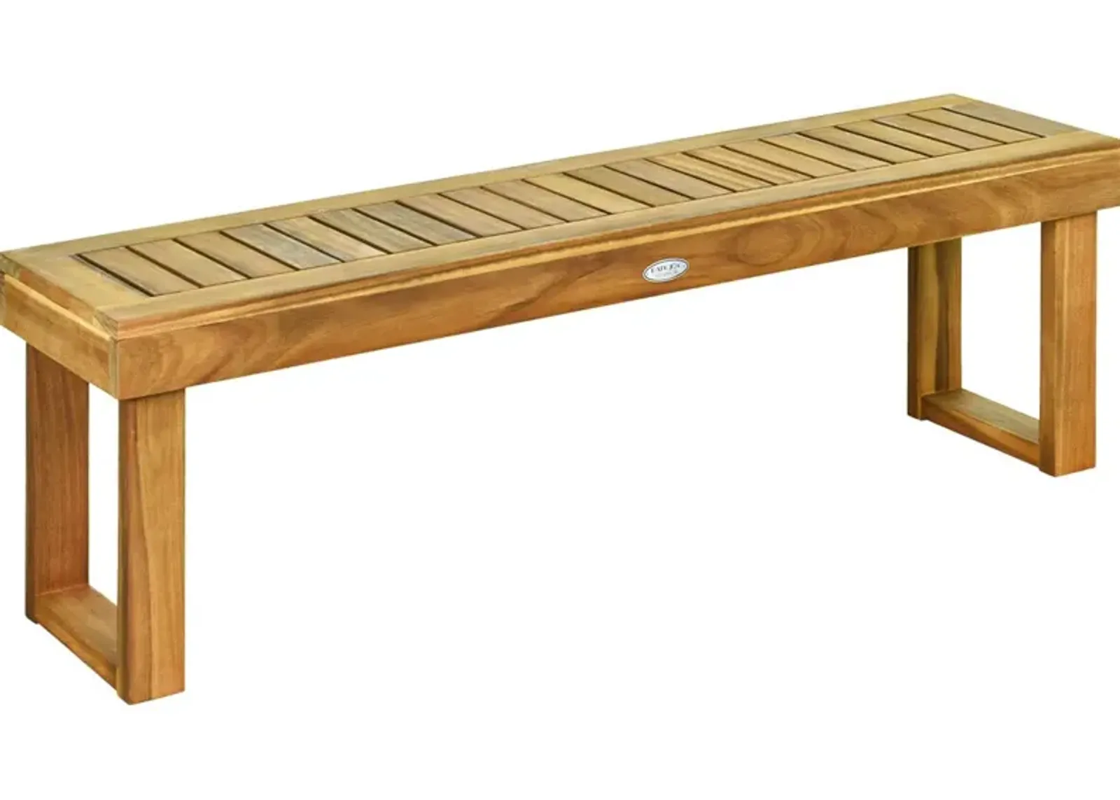 52 Inch Acacia Wood Dining Bench with Slatted Seat