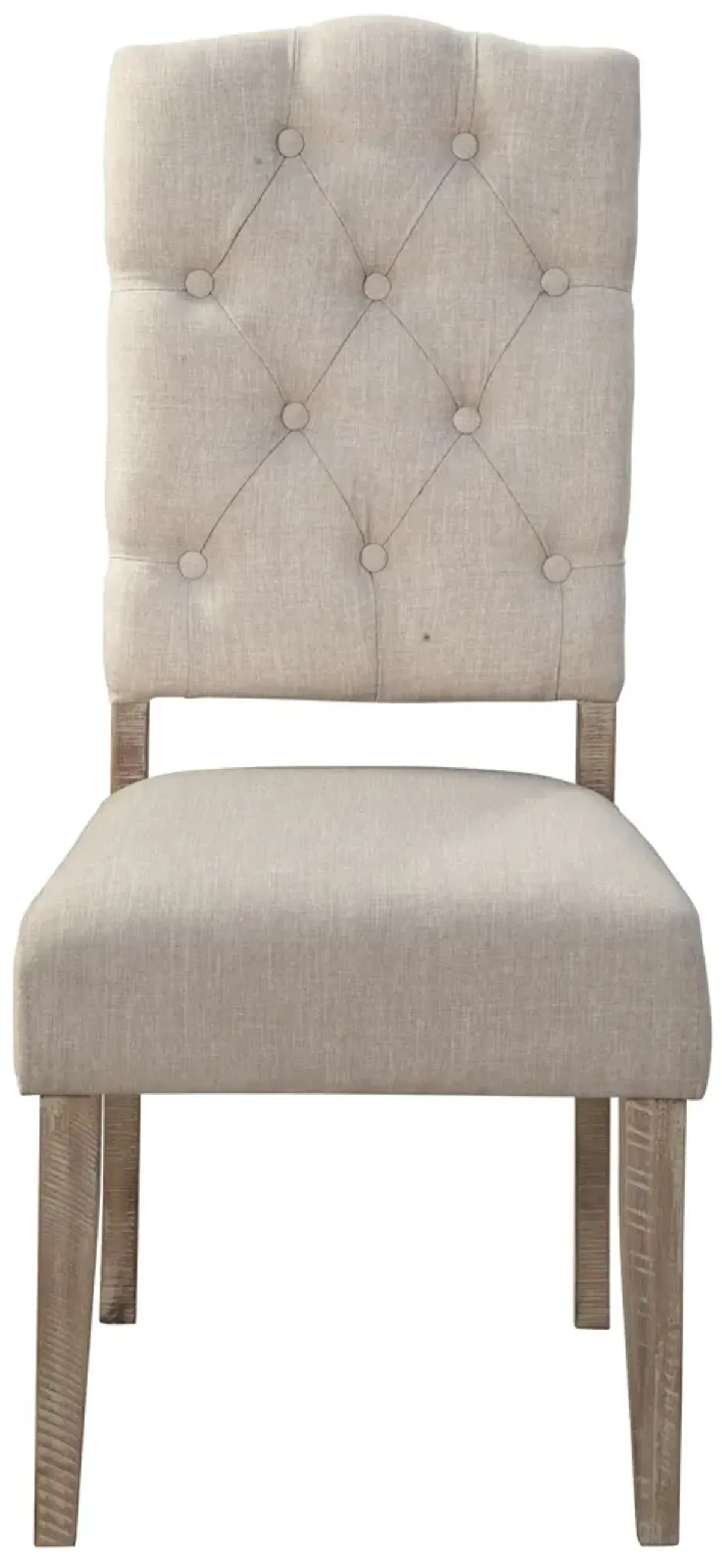 Newberry Set of 2 Button Tufted Parson Chairs, Weathered Natural