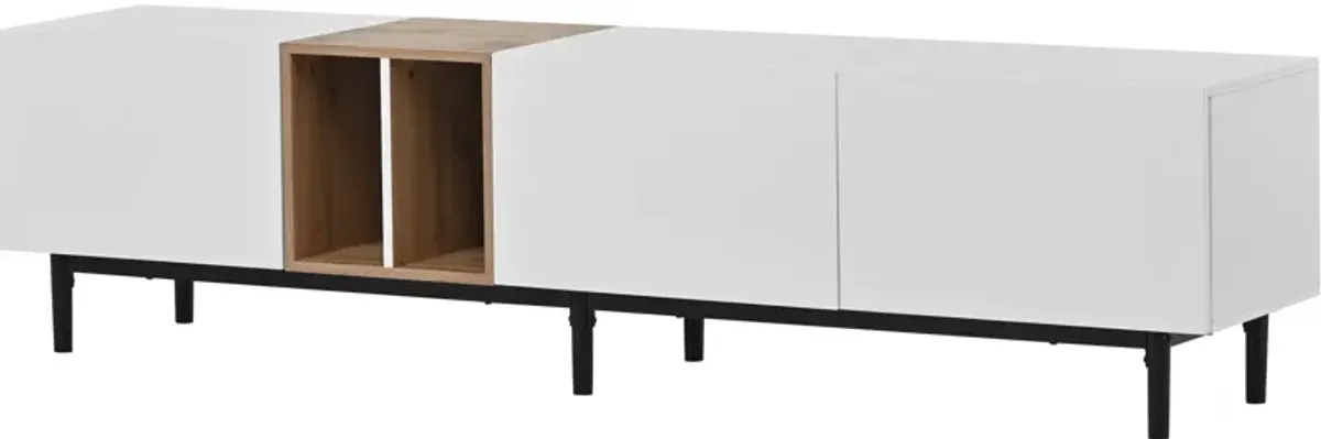 Merax Modern Storage Cabinet TV Stand with 3 Doors