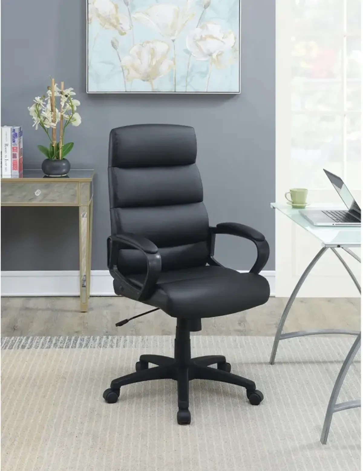 High-Back Adjustable Height Office Chair In Black