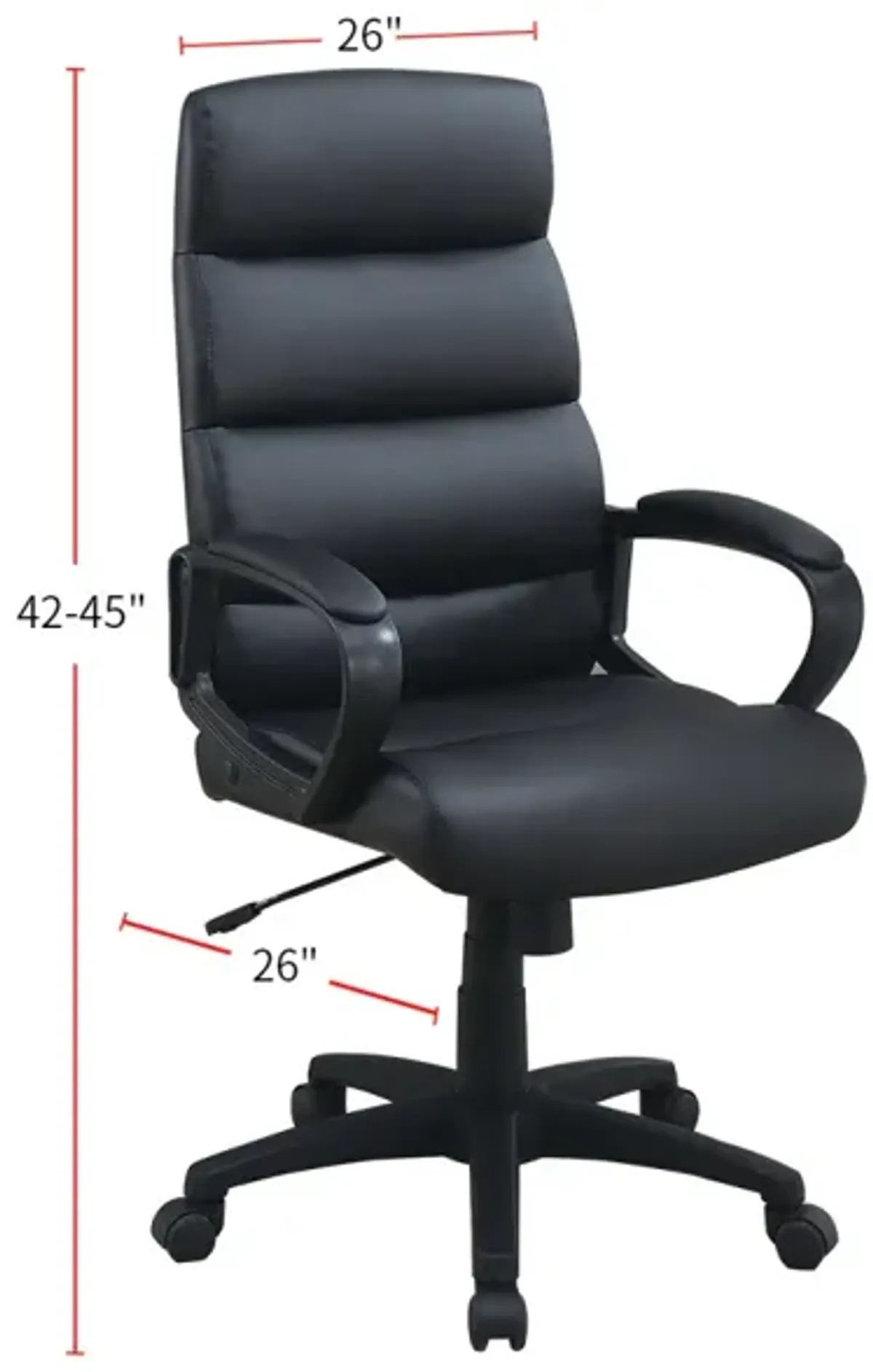 High-Back Adjustable Height Office Chair In Black