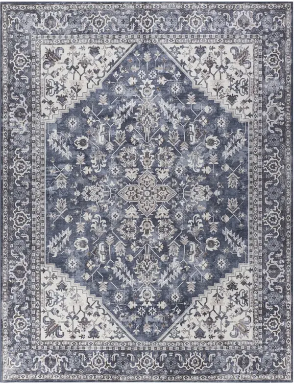 Machine Washable Series 1 SR104 Navy/Ivory 9'2" x 12' Rug