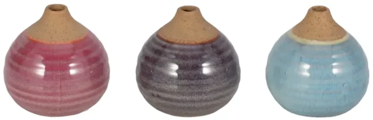 Glazed Bud Vases Set