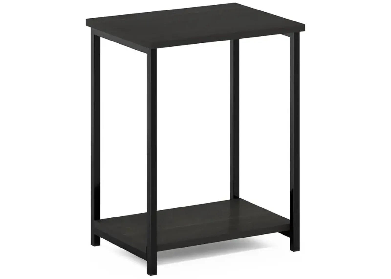 Furinno Simplistic Industrial Metal Frame End Table, 1-Pack, Espresso