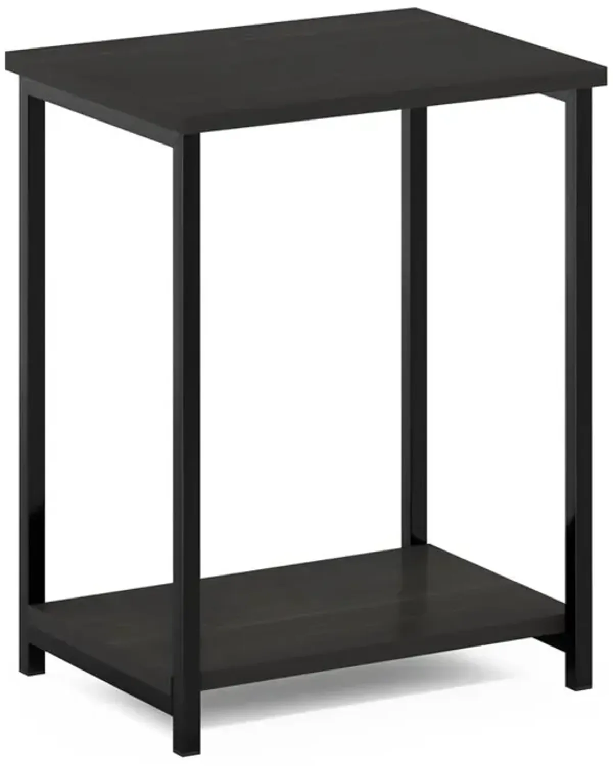 Furinno Simplistic Industrial Metal Frame End Table, 1-Pack, Espresso