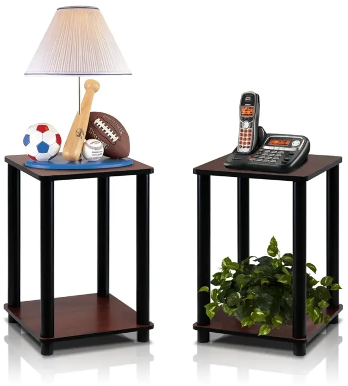 Turn-N-Tube End Table Corner Shelves, Set of 2