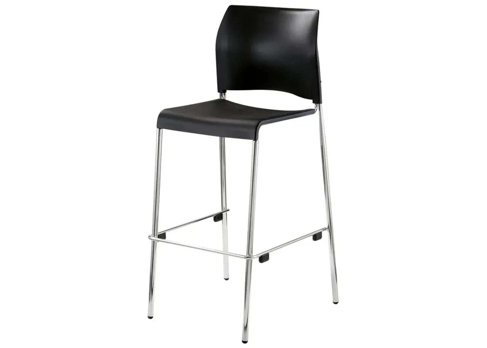 NPS® Cafetorium Bar Stool, Plastic Seat, Black