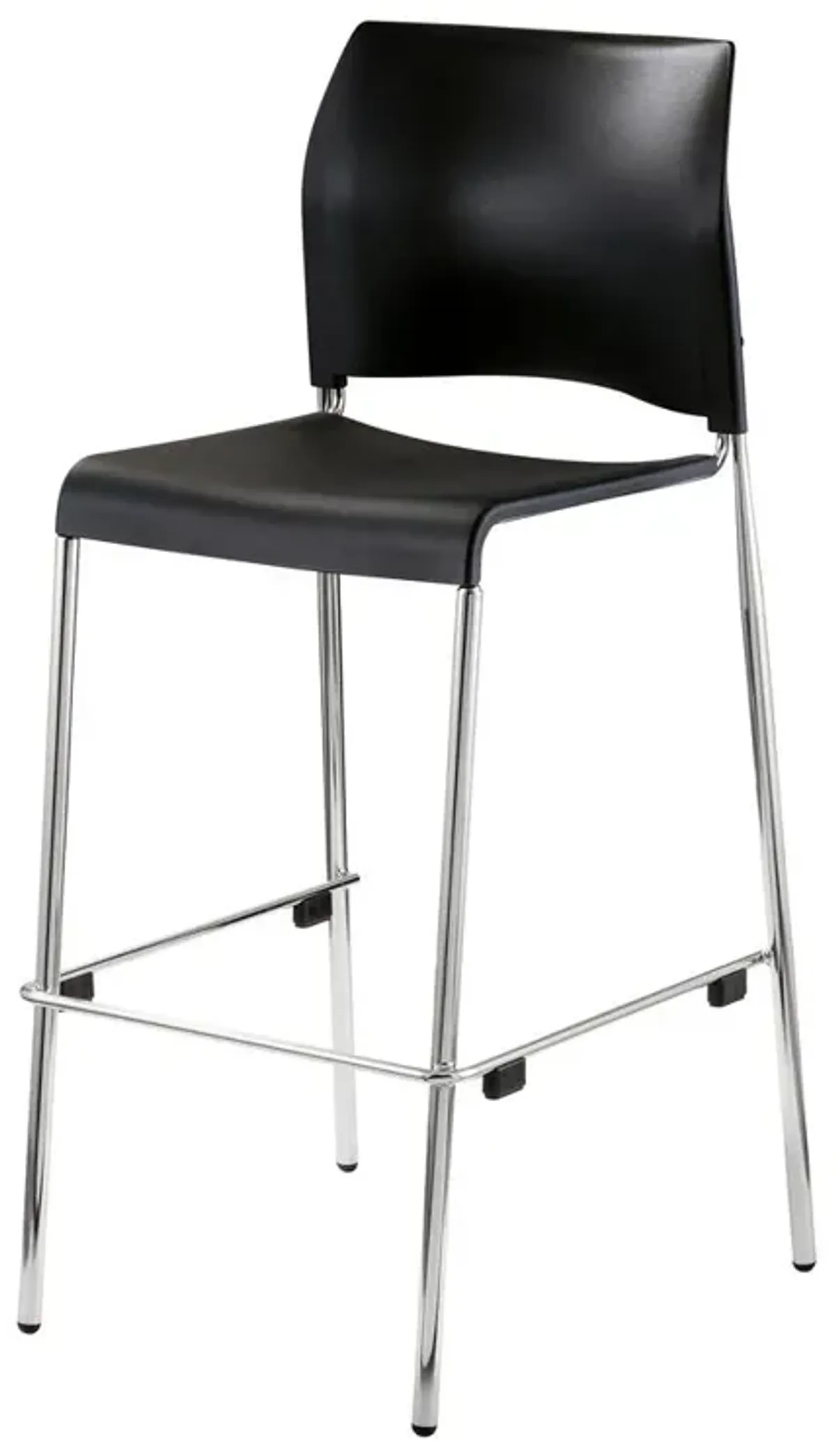 NPS® Cafetorium Bar Stool, Plastic Seat, Black