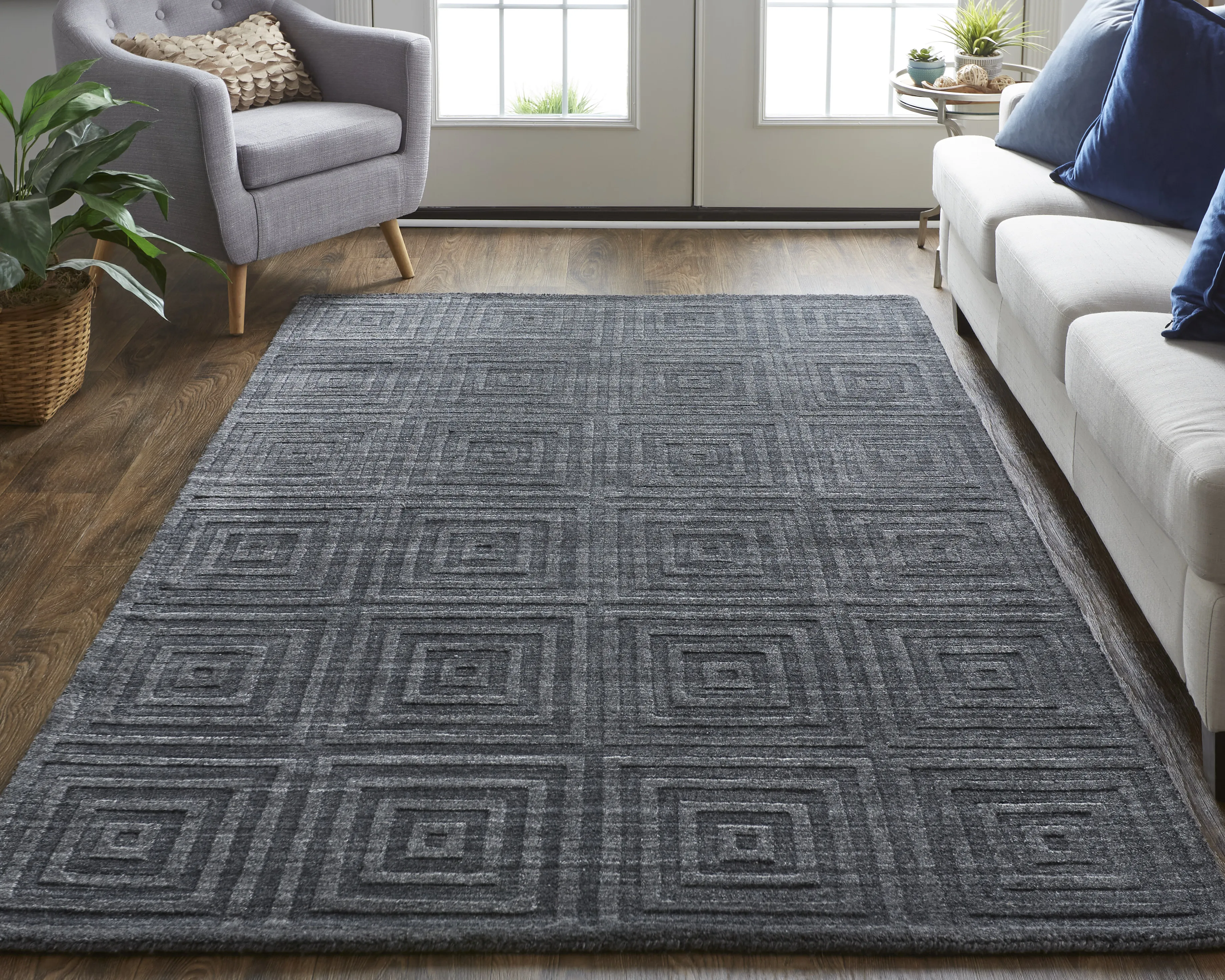 Redford 8670F Gray/Black 9' x 12' Rug