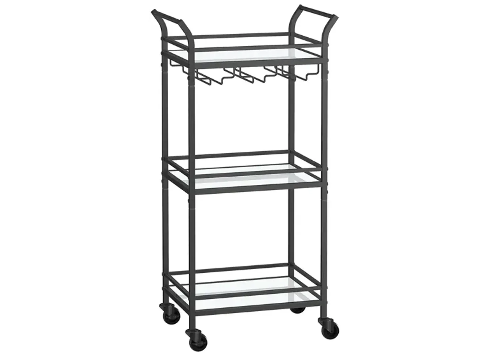 Small Bar Cart with 3-Tier Mirrored Shelves – Elegant Mobile Drink Station for Entertaining