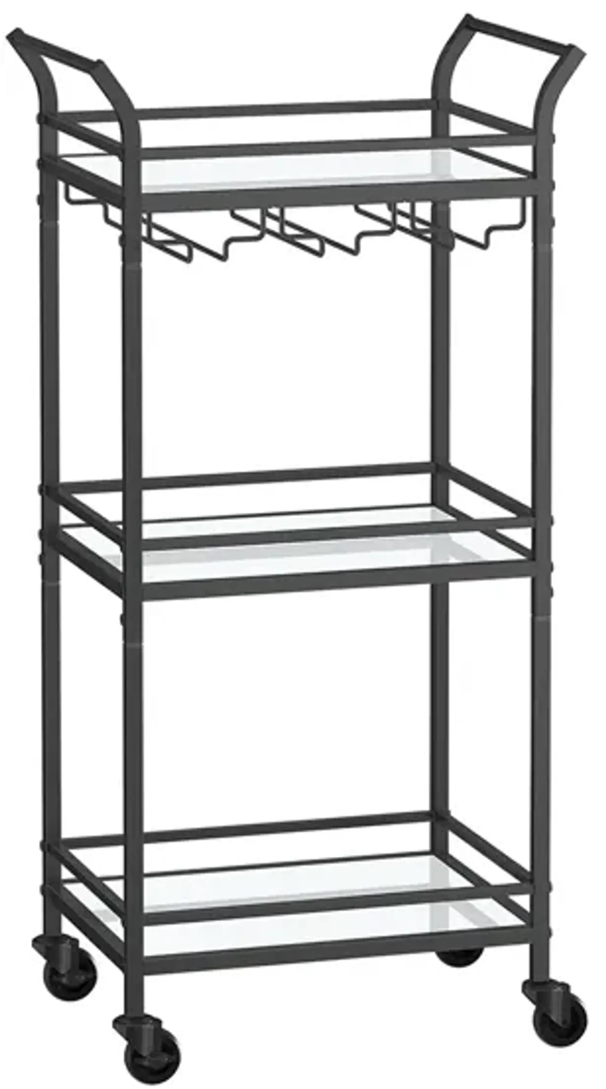 Small Bar Cart with 3-Tier Mirrored Shelves – Elegant Mobile Drink Station for Entertaining