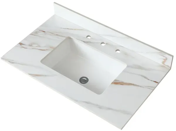 Streamdale 37" Marble Vanity Top with Sink and Backsplash