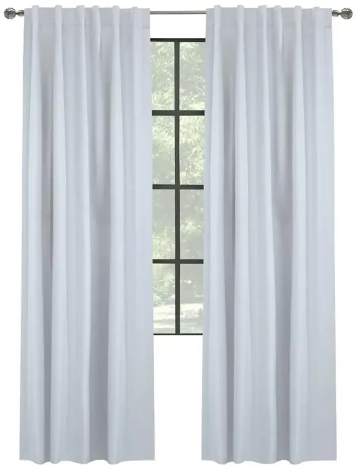 Thermaplus Baxter Total Blackout Back Tab Curtain - 52x95", White