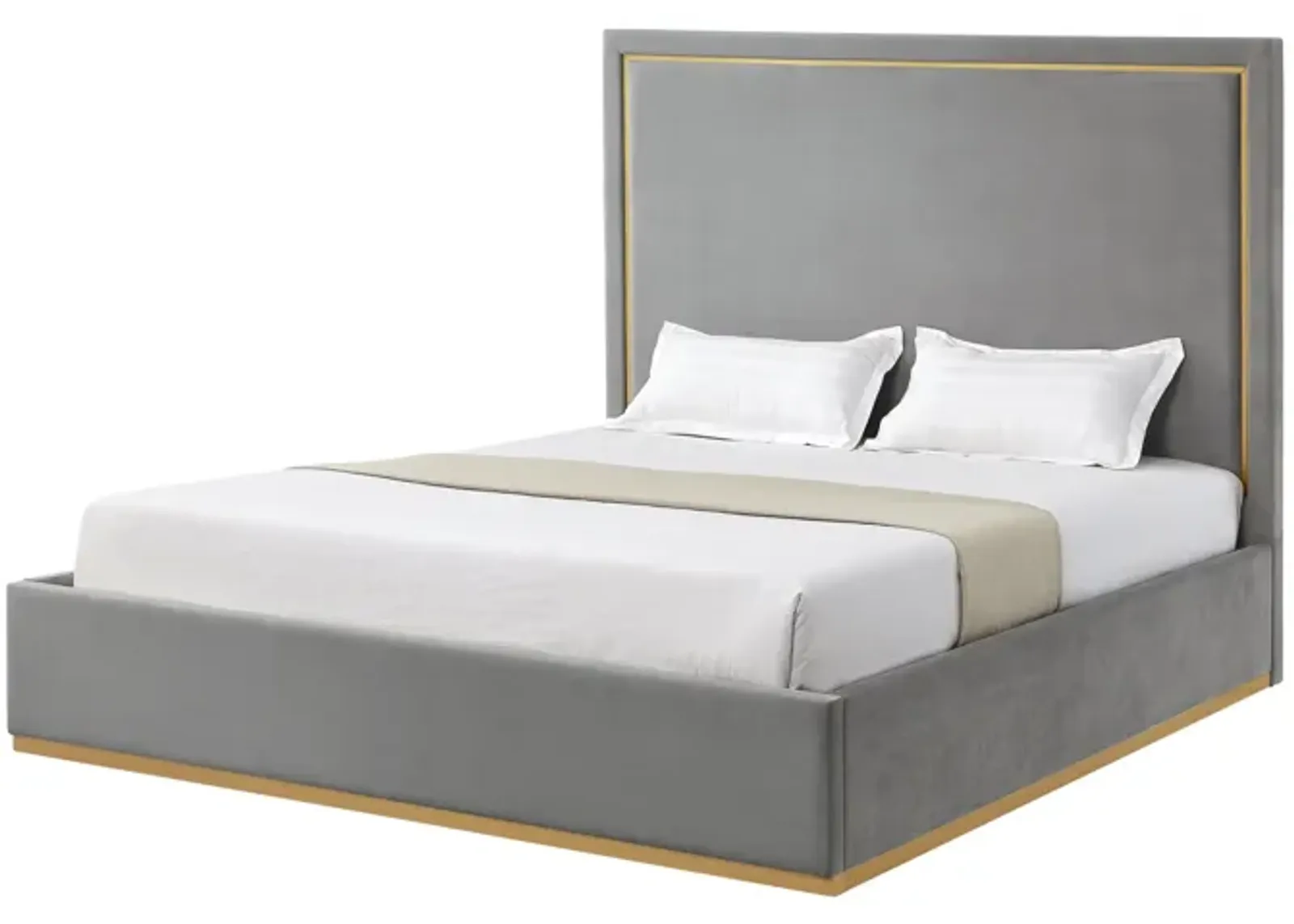 Inspired Home Emil Velvet Platform Bed