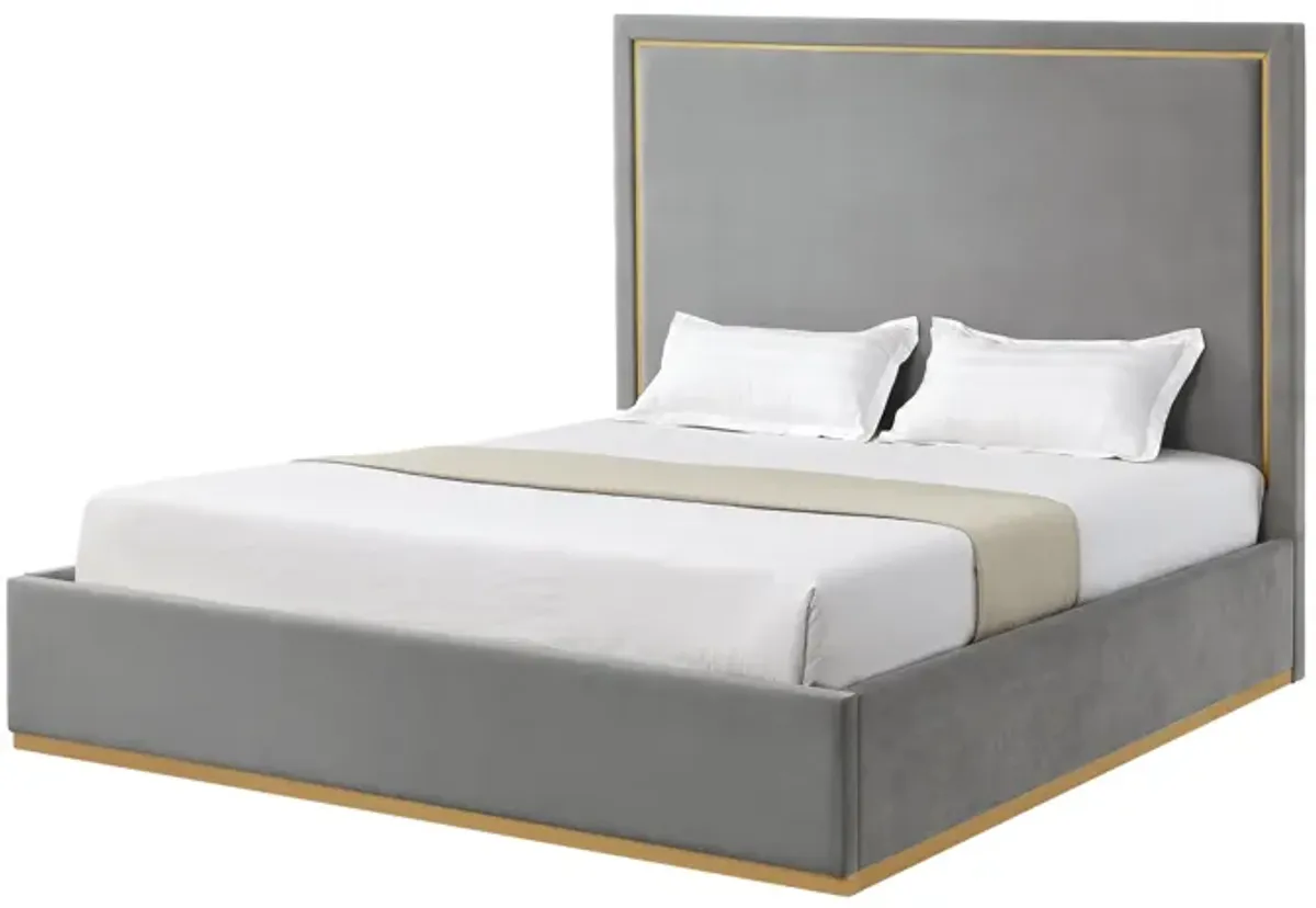 Inspired Home Emil Velvet Platform Bed