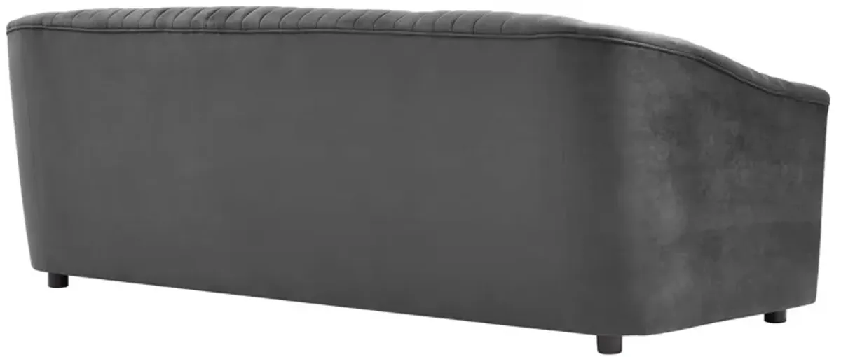 Announce Performance Velvet Channel Tufted Sofa