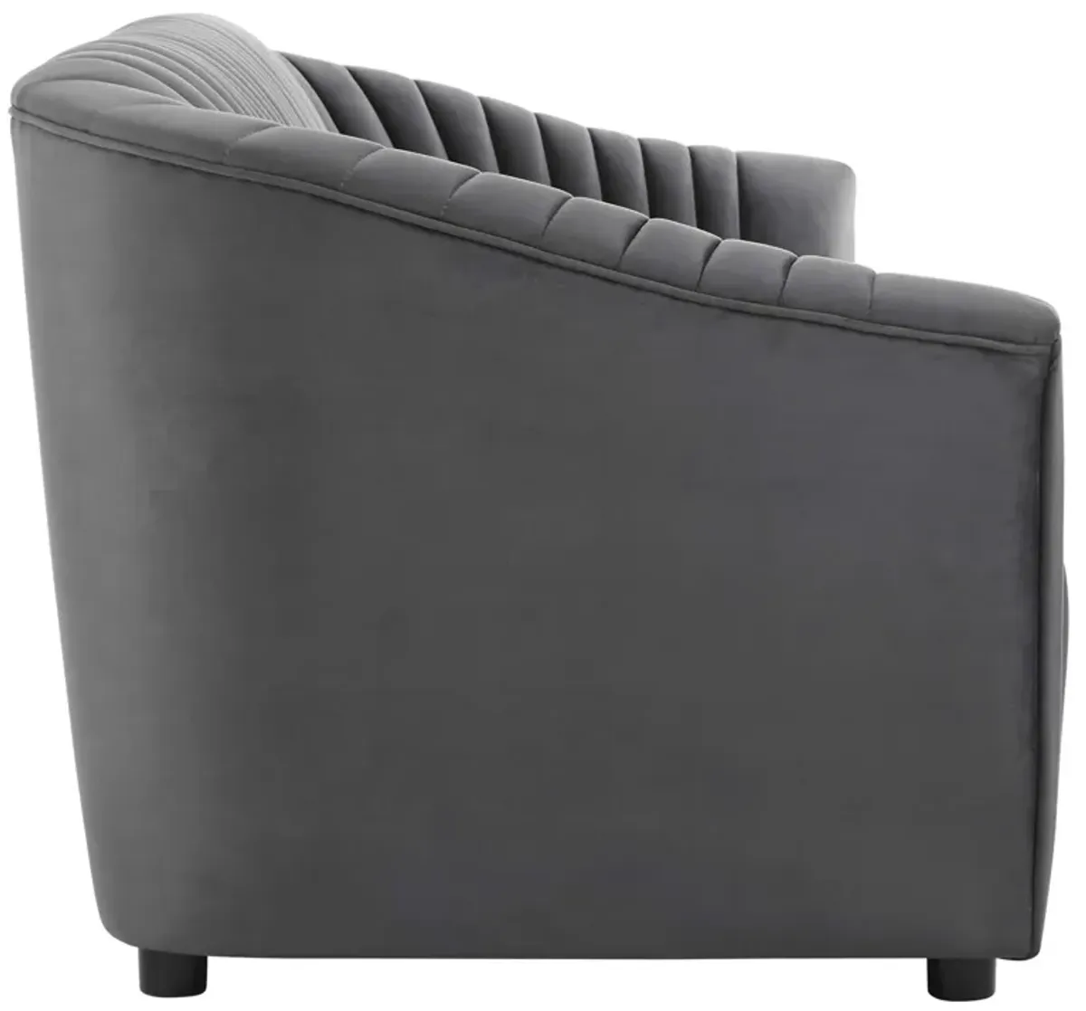 Announce Performance Velvet Channel Tufted Sofa