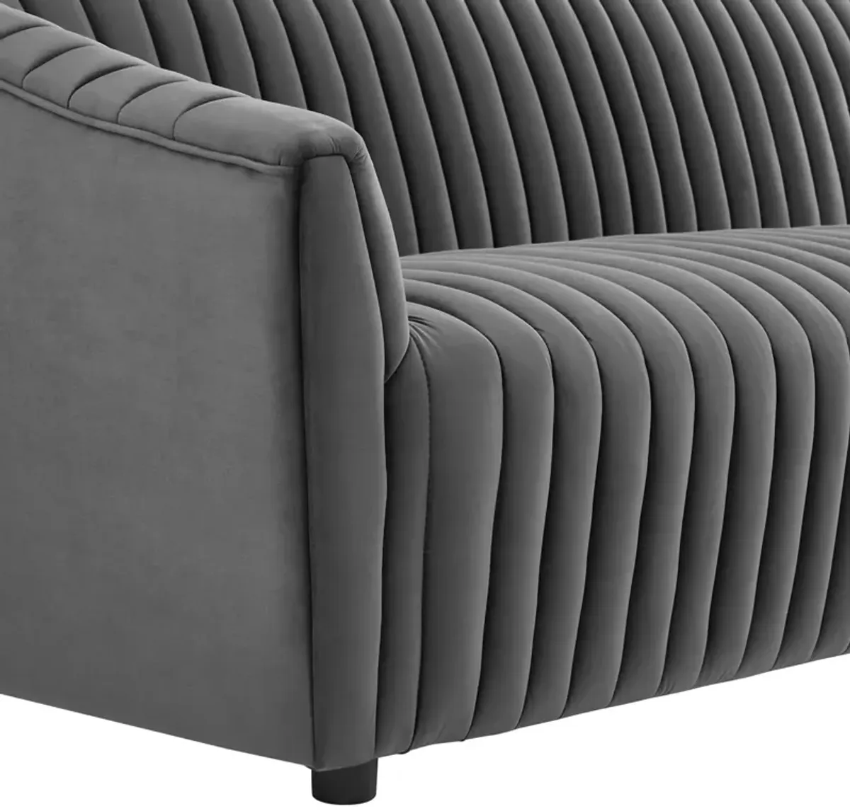 Announce Performance Velvet Channel Tufted Sofa