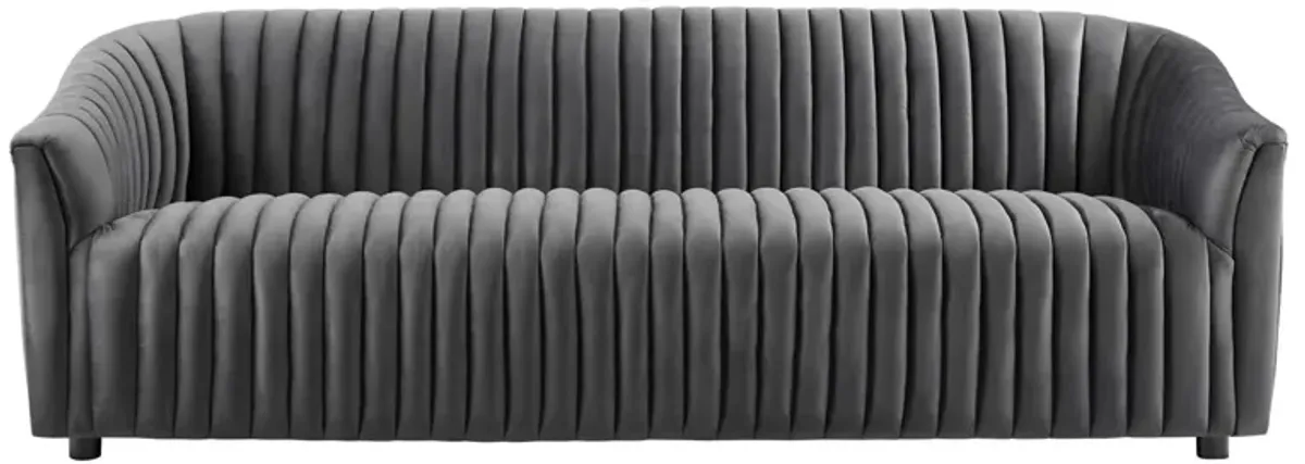 Announce Performance Velvet Channel Tufted Sofa