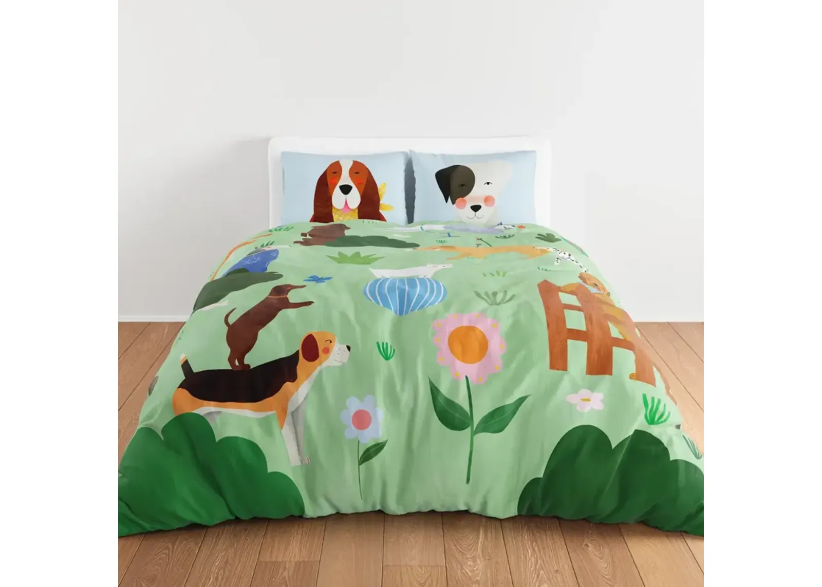 At the Dog Park 100% Cotton Duvet & Pillowcase Set - Twin