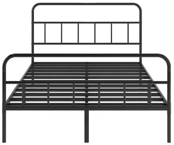 Vintage Bed Frame with Headboard, Sturdy Slats, No Box Spring Needed