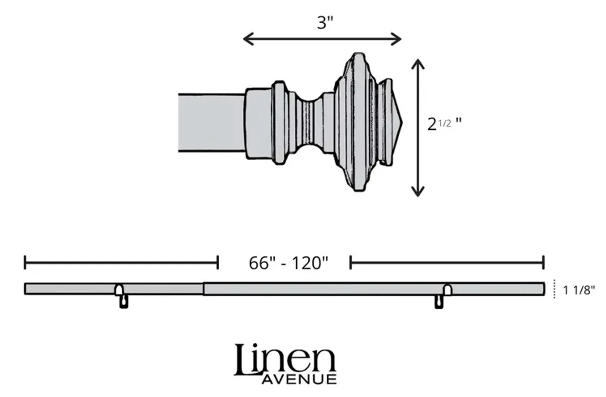 Linen Avenue Metal Square Double Window Curtain Rod Set