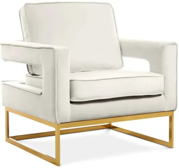 Meridian Furniture Noah Cream Velvet Accent Chair