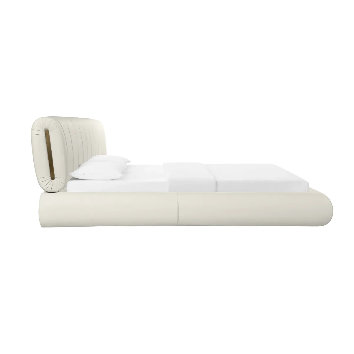 Karol Cream Vegan Leather King Bed