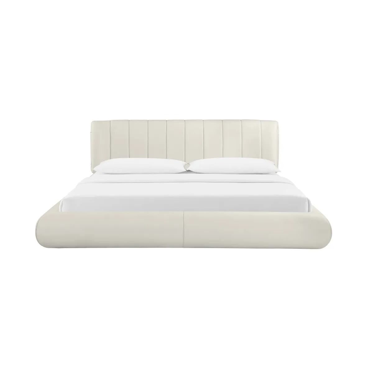 Karol Cream Vegan Leather King Bed