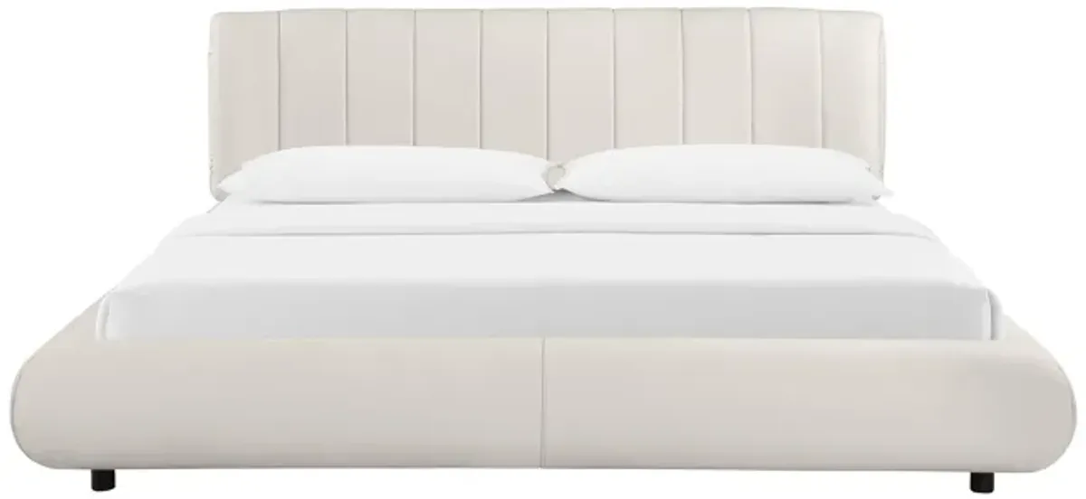 Karol Cream Vegan Leather King Bed