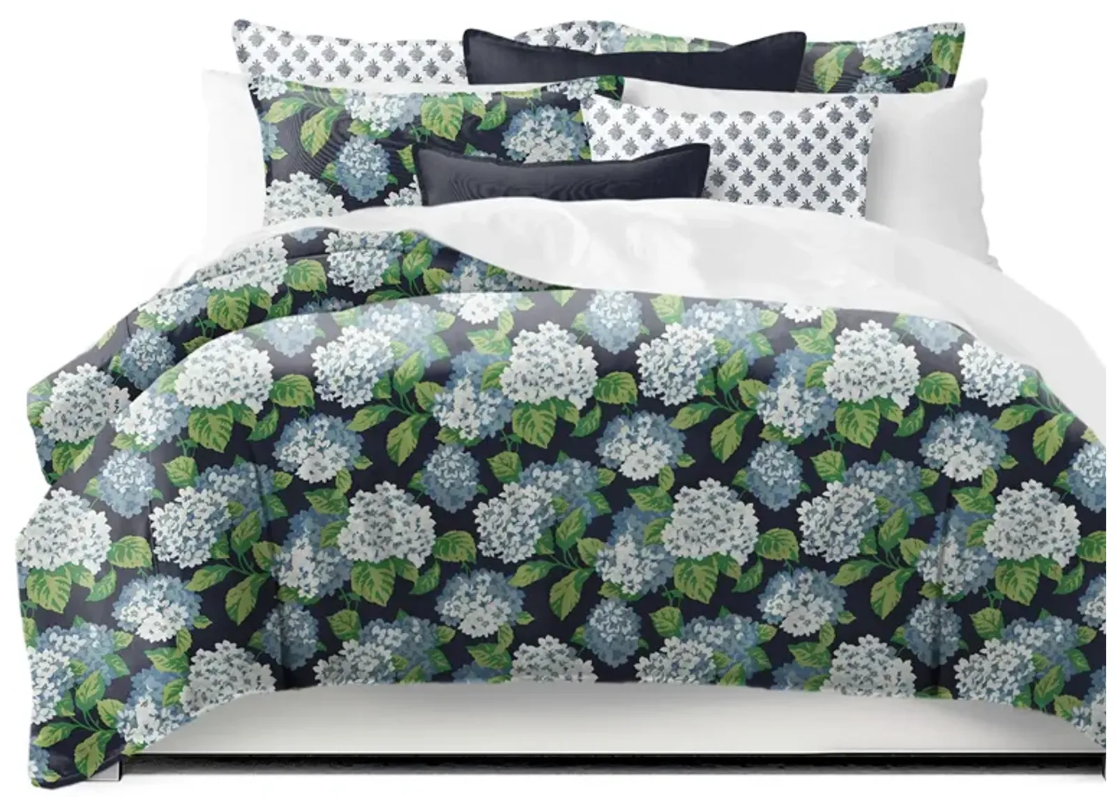 6ix Tailors Fine Linens Midnight Garden Navy Duvet Cover Set