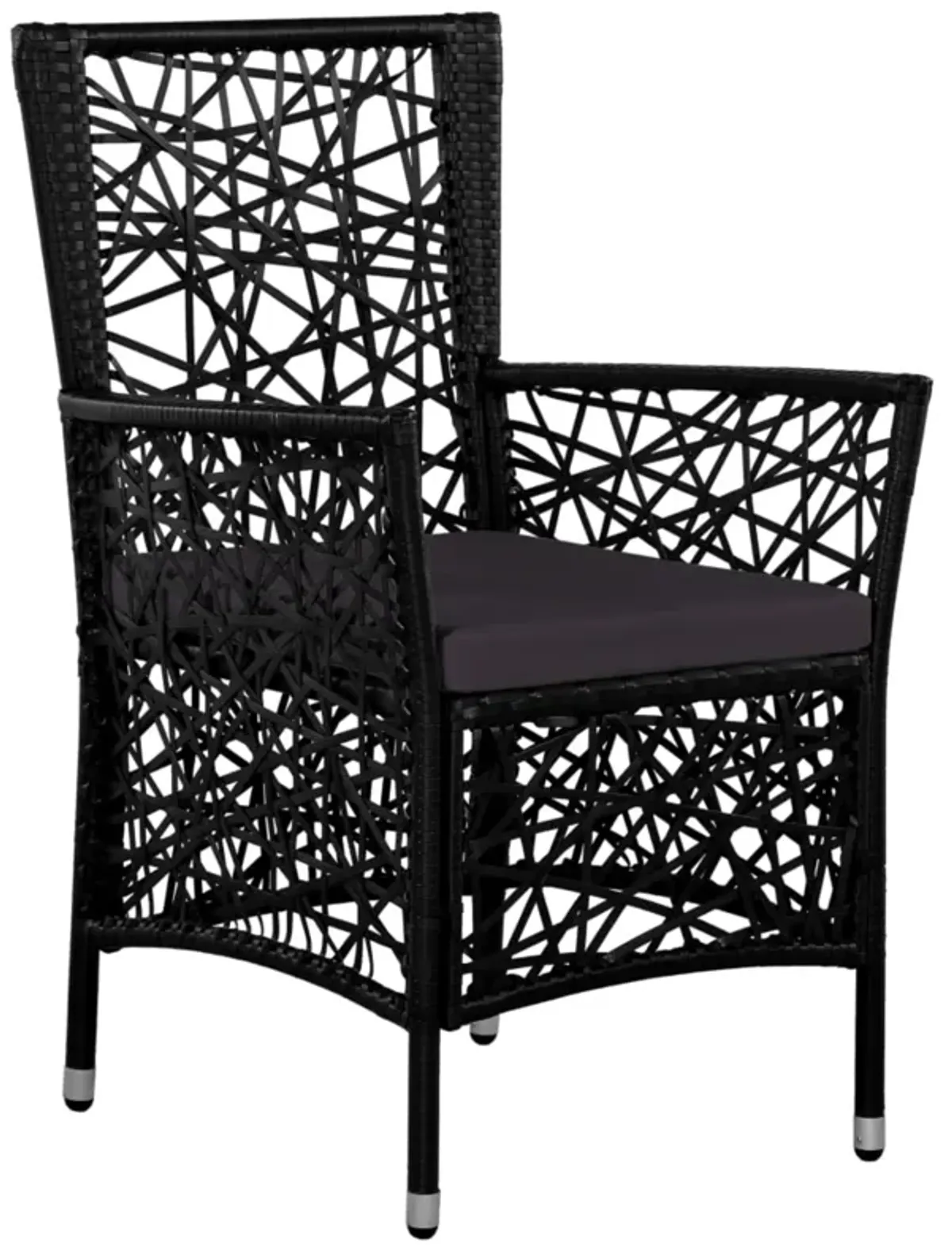 vidaXL 9 Piece Outdoor Dining Set Poly Rattan Black