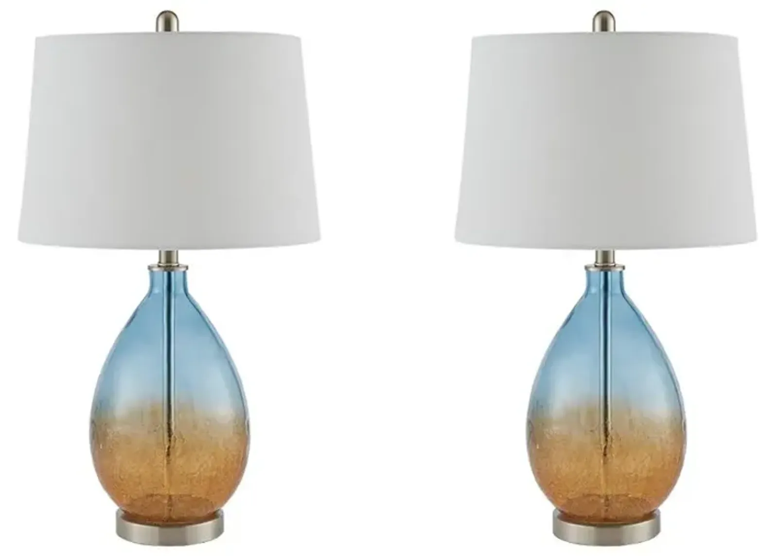 Belen Kox Cortina Blue Glass Table Lamp Set, Belen Kox