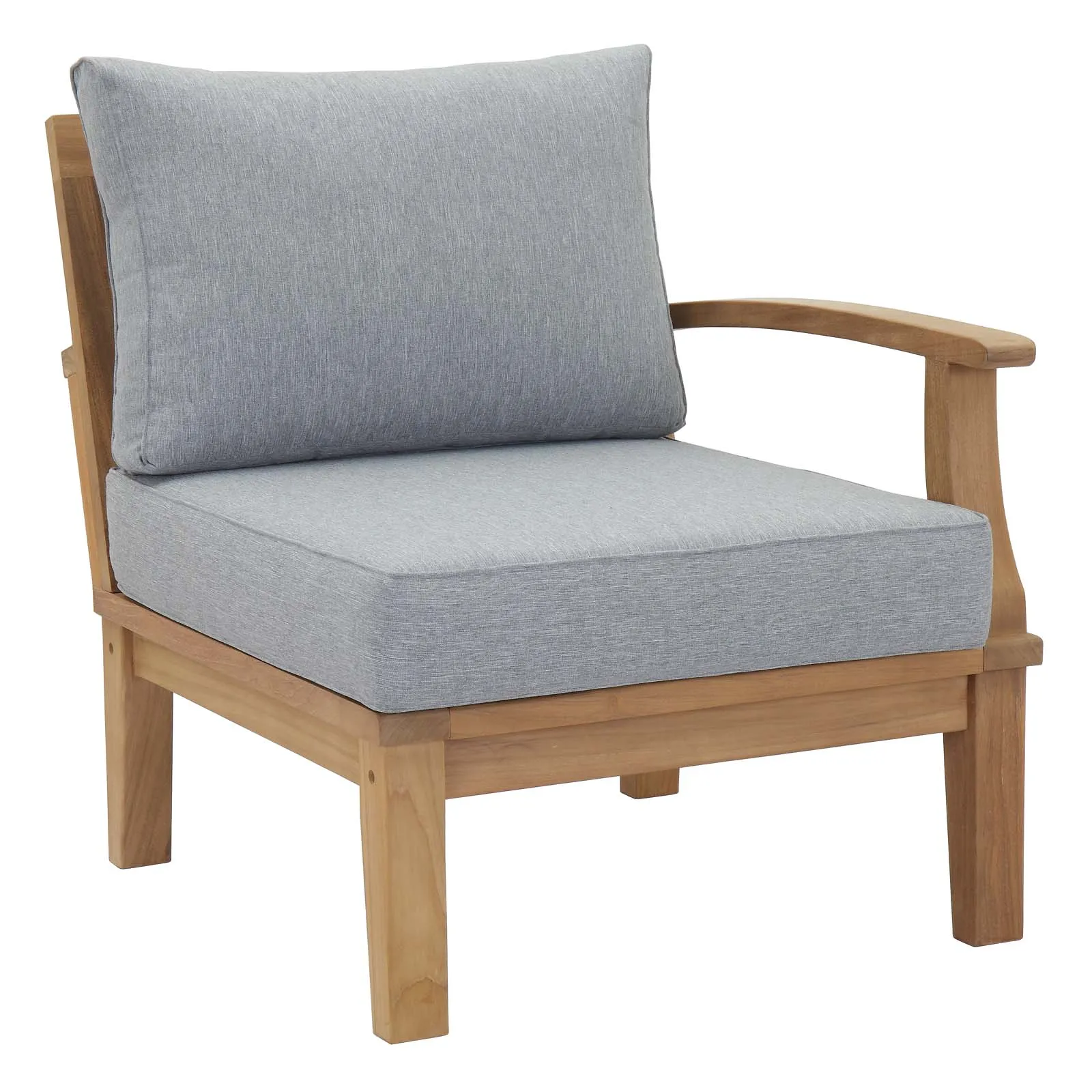 Modway - Marina Outdoor Patio Teak Right-Facing Sofa Natural Gray