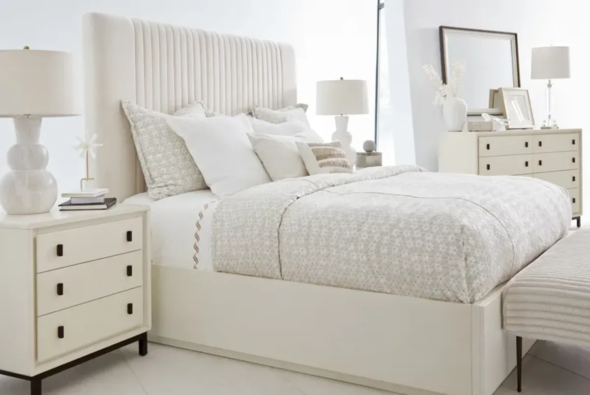 Blanc Queen Upholstered Panel Bed