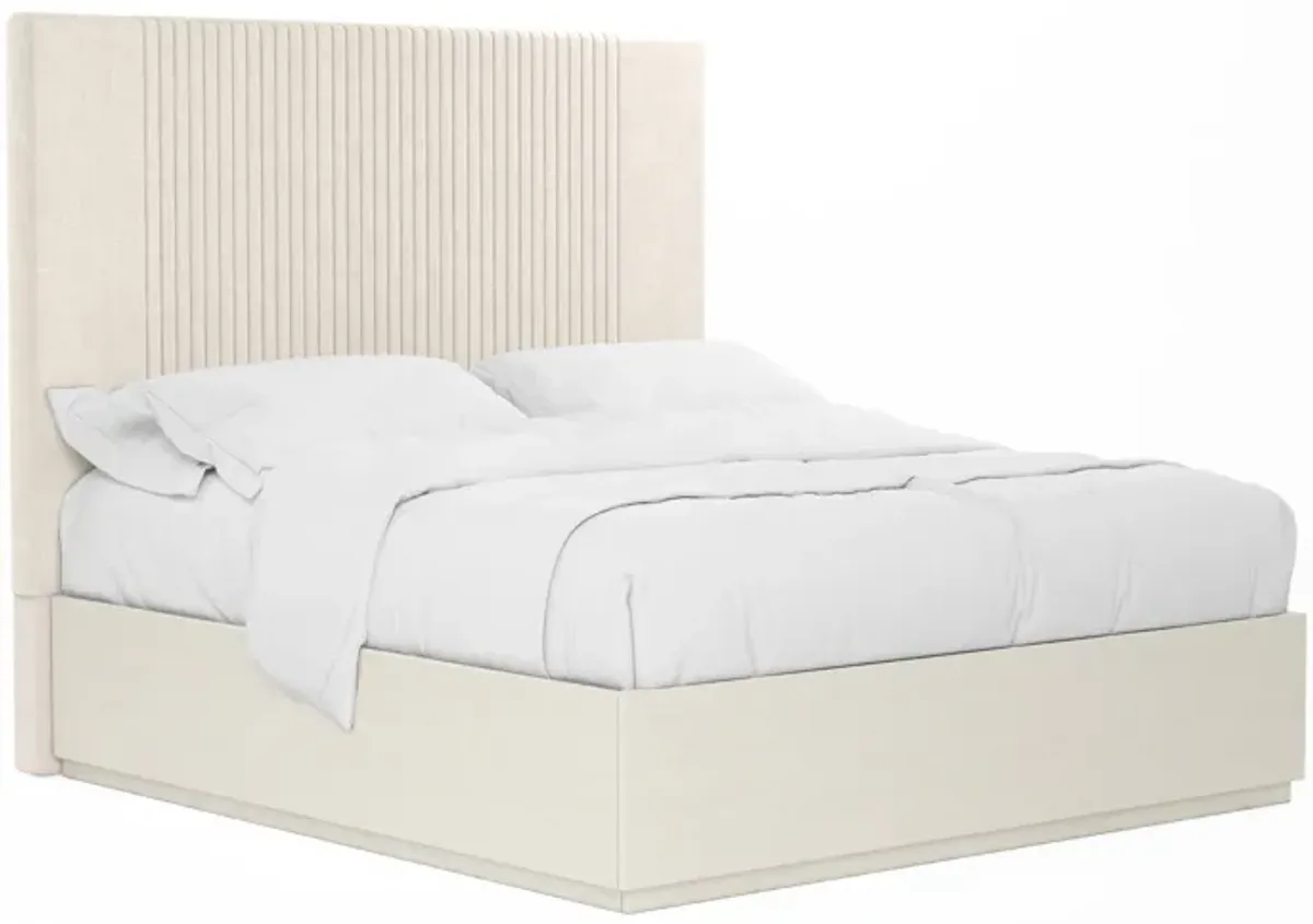 Blanc Queen Upholstered Panel Bed