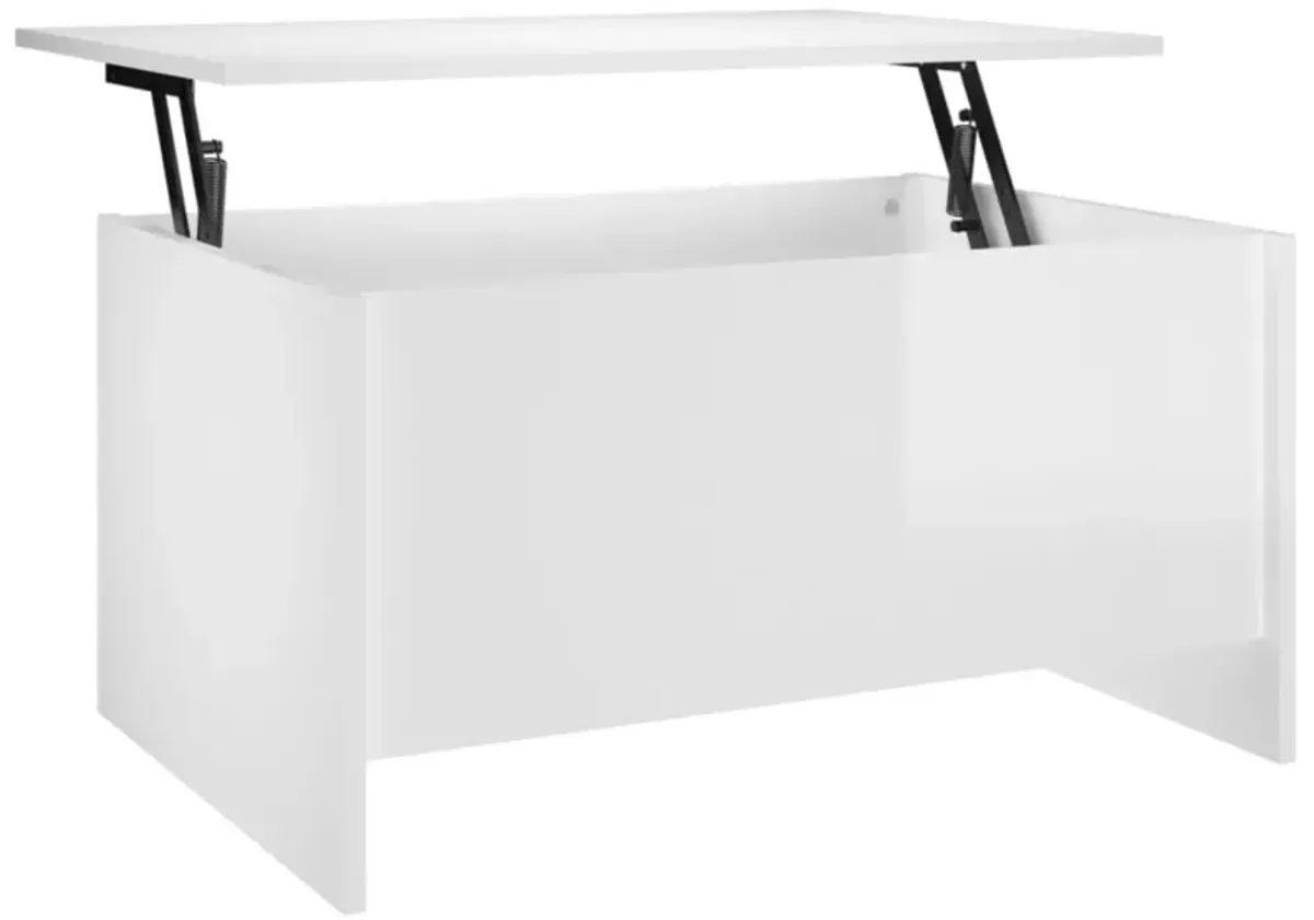 vidaXL Coffee Table High Gloss White 31.5"x21.9"x16.3" Engineered Wood