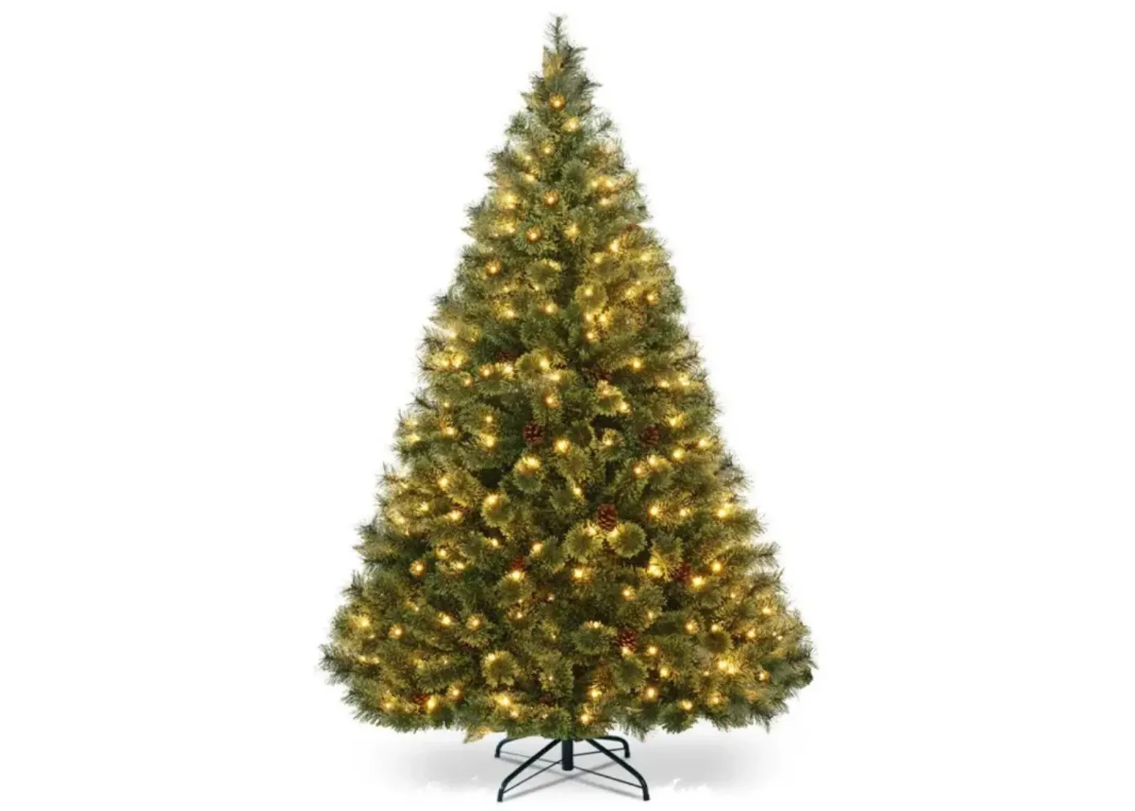 6 Feet Pre-Lit PVC Artificial Carolina Pine Tree with LED Lights