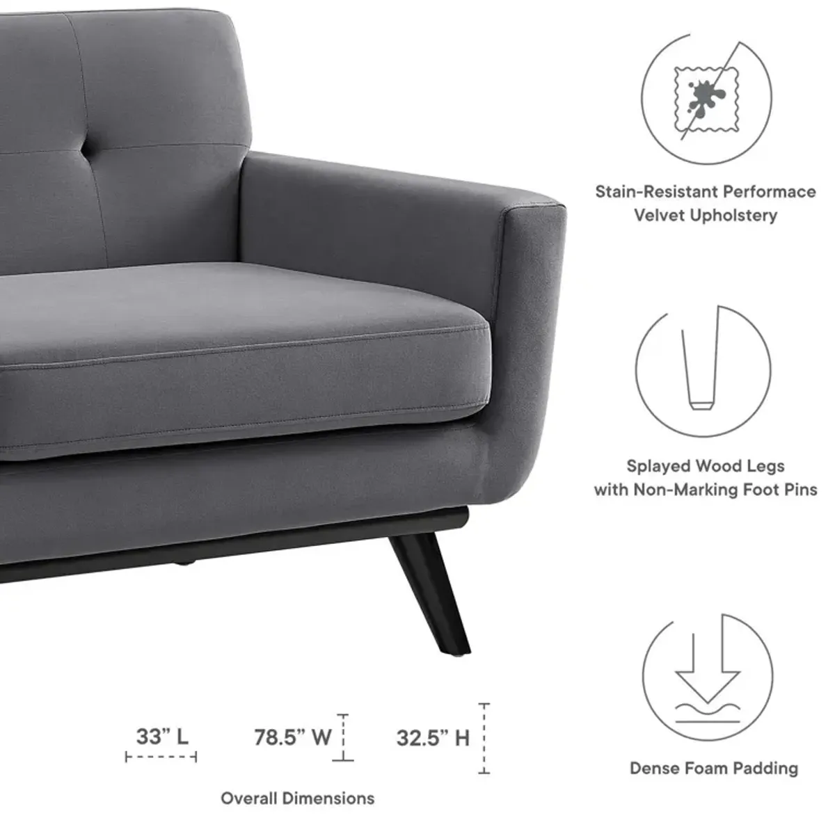 Engage Performance Velvet Loveseat