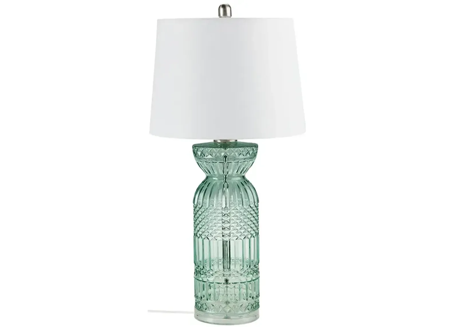 Gracie Mills Dina Luminous Texture Glass and Acrylic Base Table Lamp