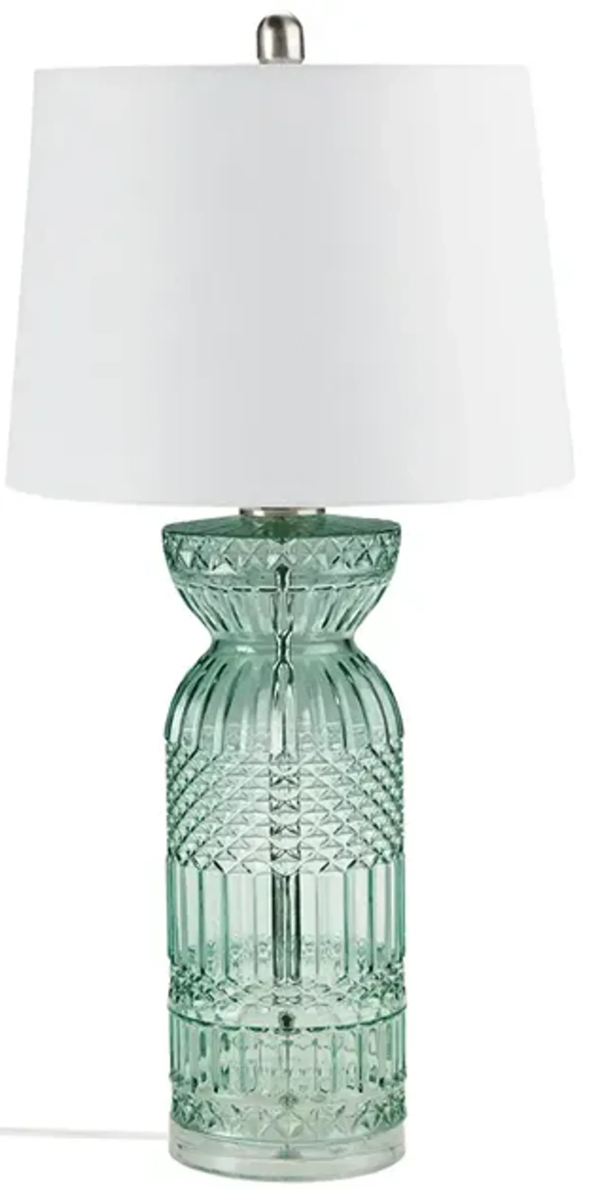 Gracie Mills Dina Luminous Texture Glass and Acrylic Base Table Lamp