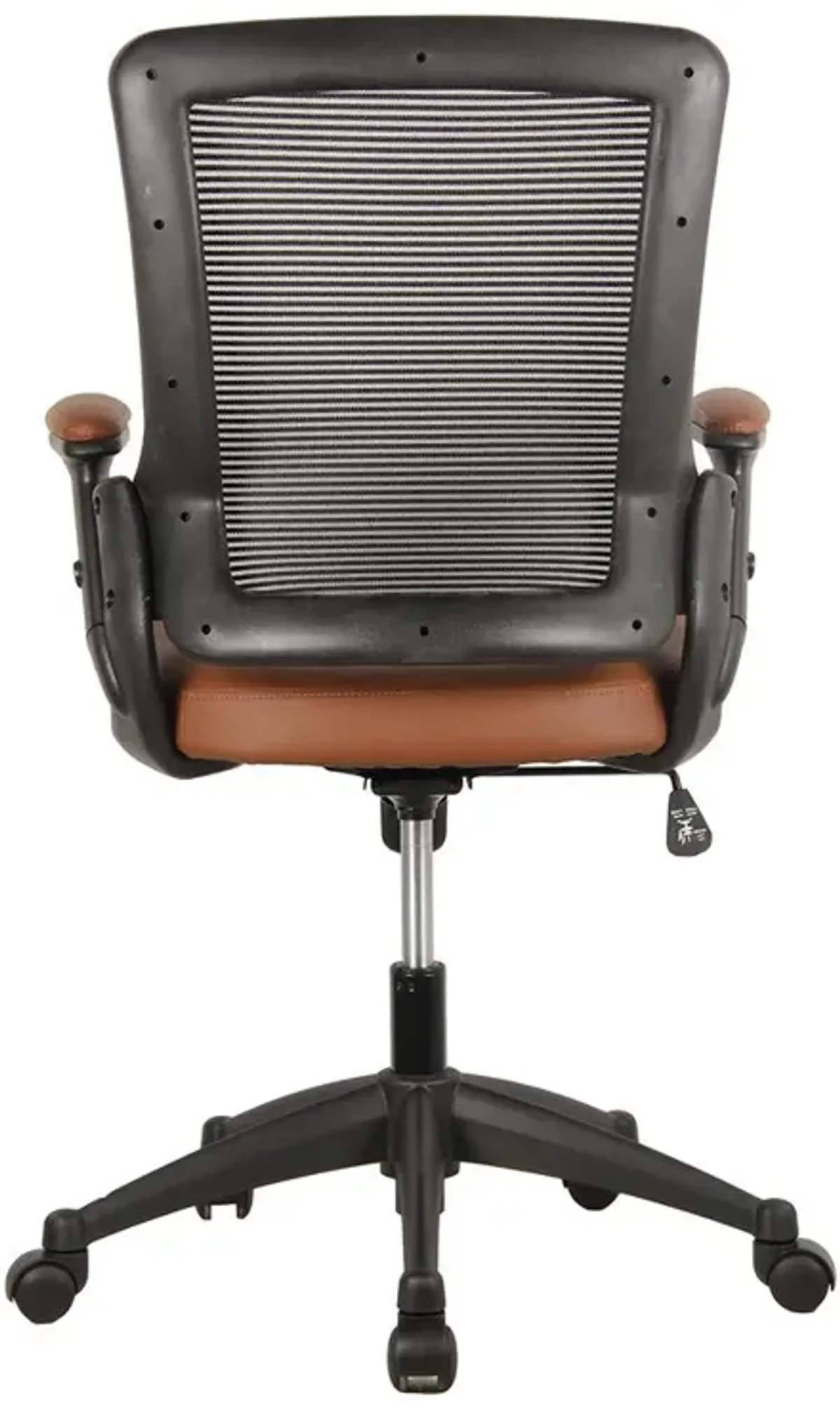 Techni Mobili Mid-Back Mesh Task Office Chair with Height Adjustable Arms. Color: Brown