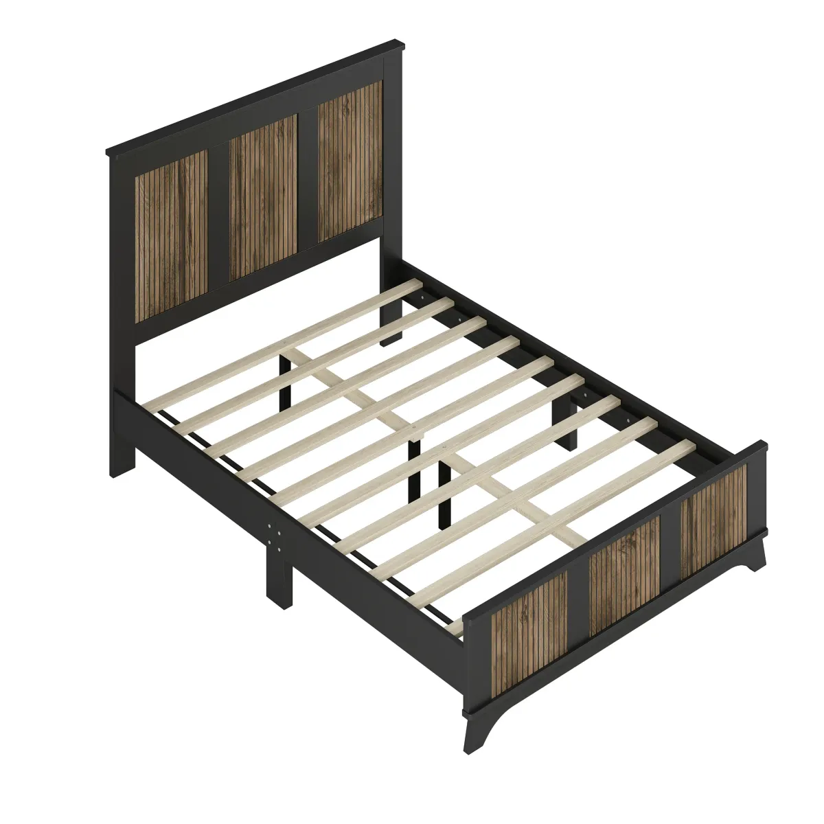 Merax Farmhouse Wooden Platform Bed for Bedroom