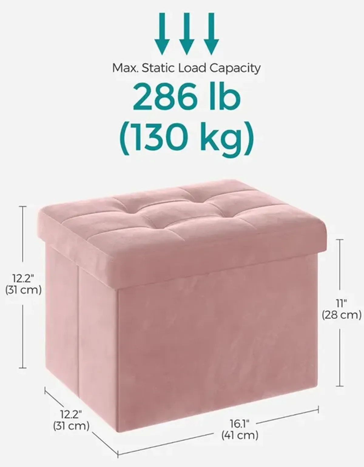 Foldable Storage Ottoman Bench for Space-Saving and Versatile Use