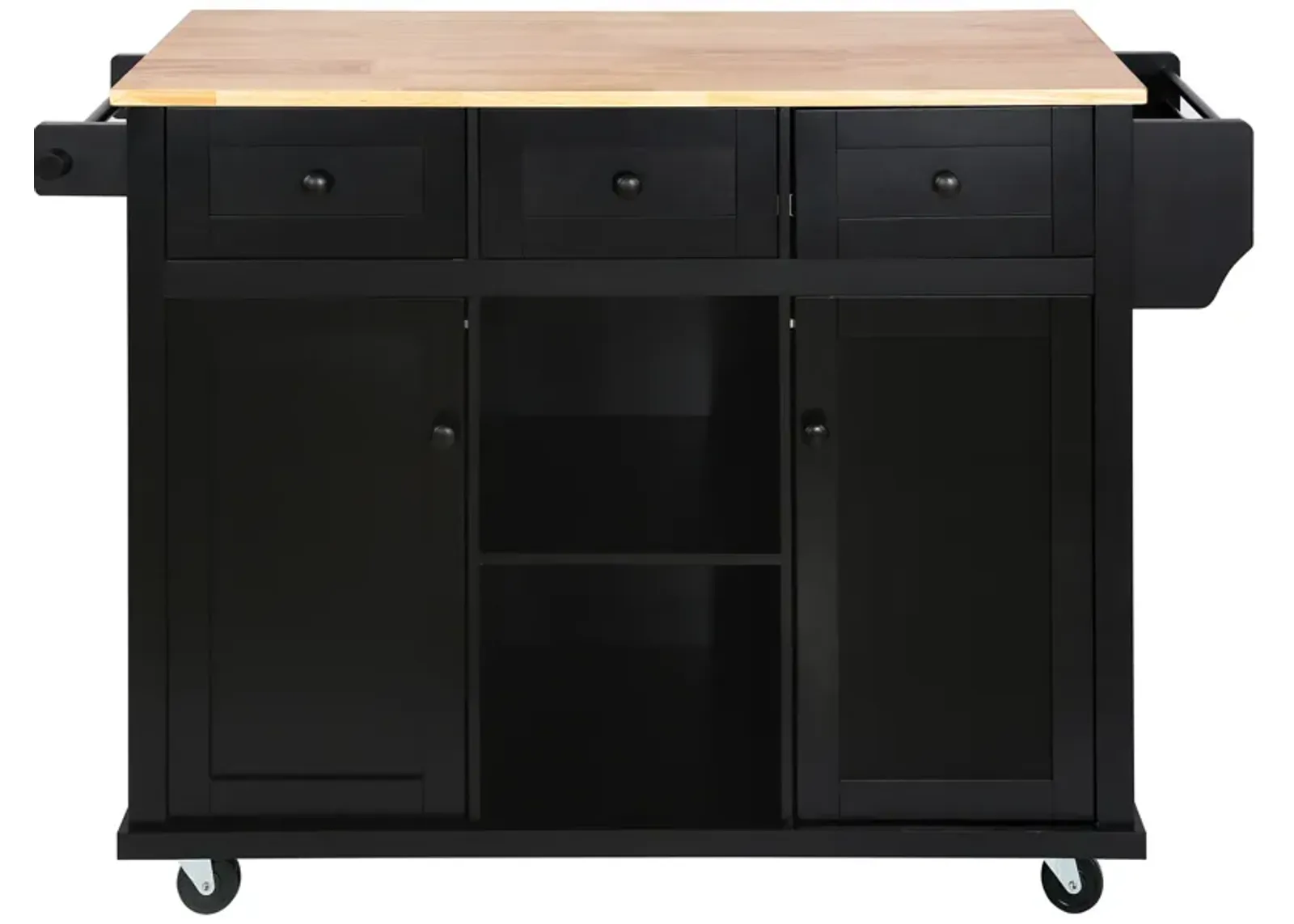 Merax Kitchen Cart on 5 Wheels with Storage Cabinet